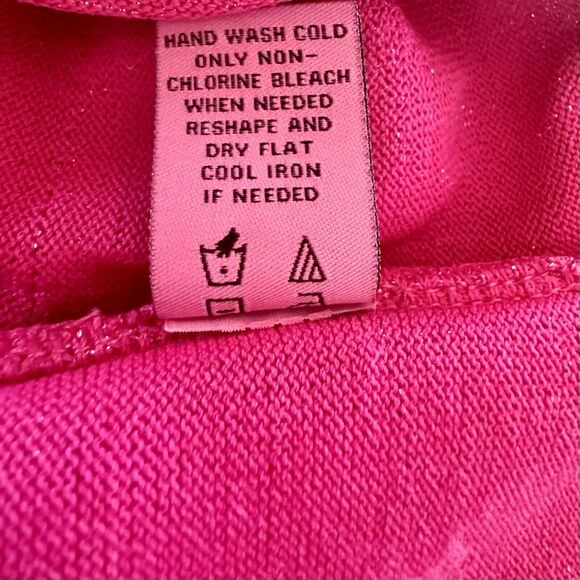 Carmen Marc Valvo Size Large Hot Pink Glitter Ruffle Skirt Dress Swift Tour - Picture 13 of 13